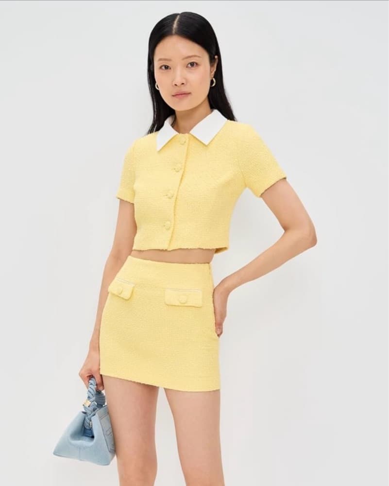Endless Rose Tweed Combo Mini Skirt - Image 1
