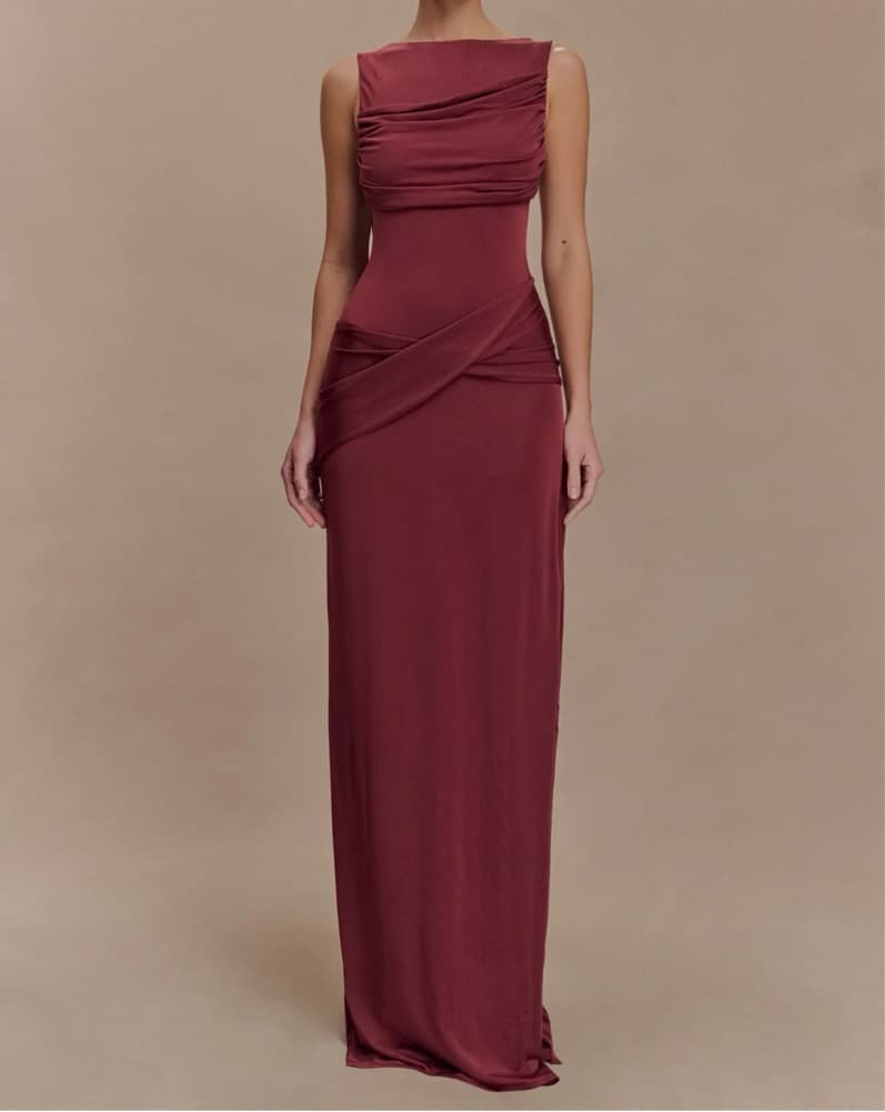 Meshki Henley Drape Maxi Dress - Image 1
