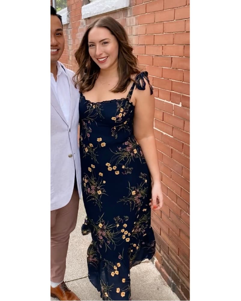 Blue Floral Reformation Dress - Image 3