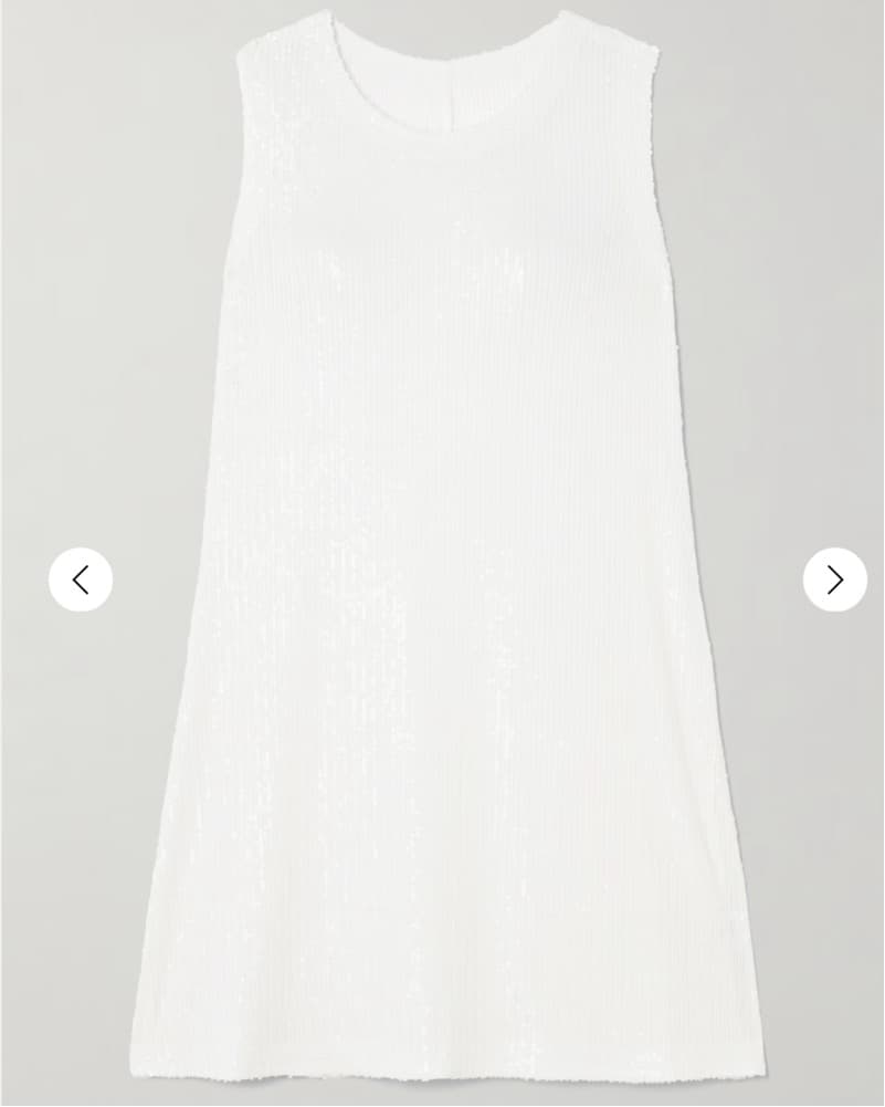 White Sequin Mini Dress - Image 3