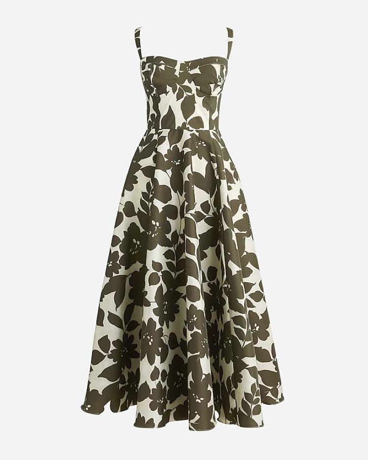 Sweetheart Neck Floral Midi Dress - Image 1