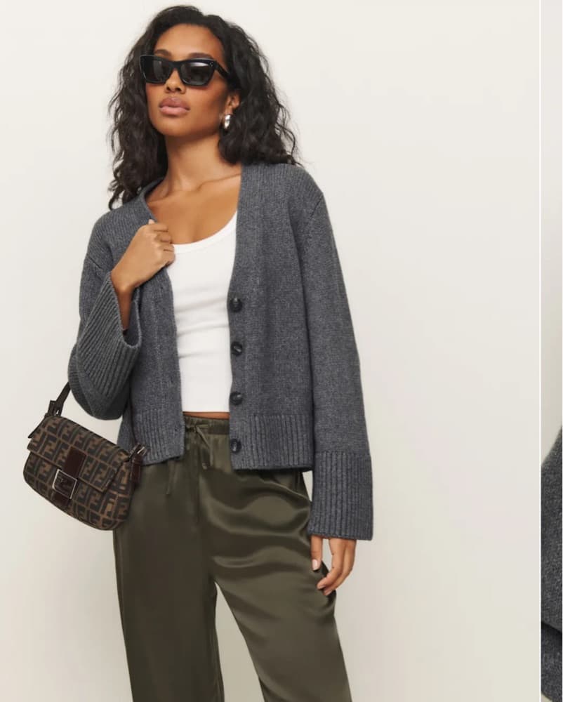 Reformation Nala Cotton Cashmere Cardiga - Image 1
