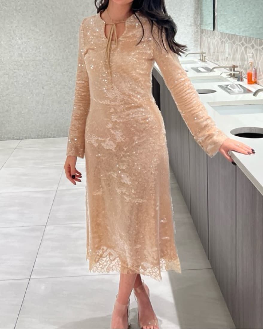 SIMKHAI Natalina Sequin GingerMidi Dress - Image 5
