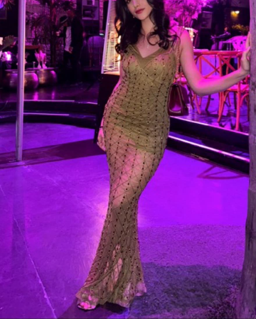 Green Sequin Maxi Dress - Image 2