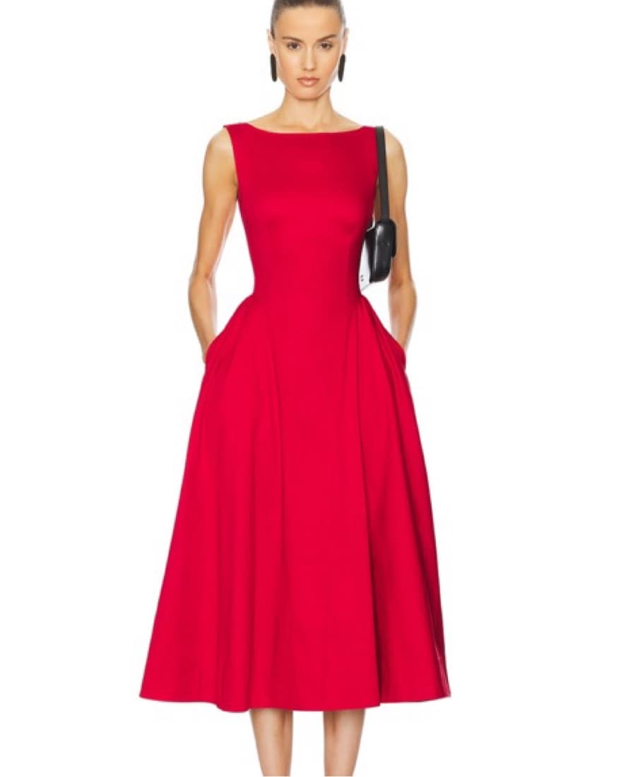 Helsa Sateen Red Dress - Image 1