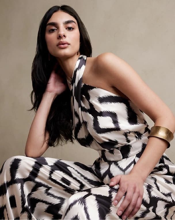 Silk Jumpsuit Halter Top With Open Back - Image 4