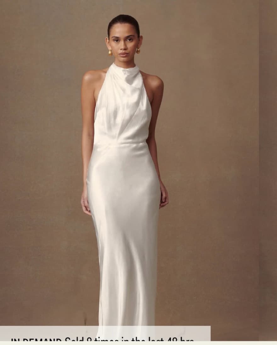 Meshki White High Neck Dress - Image 1