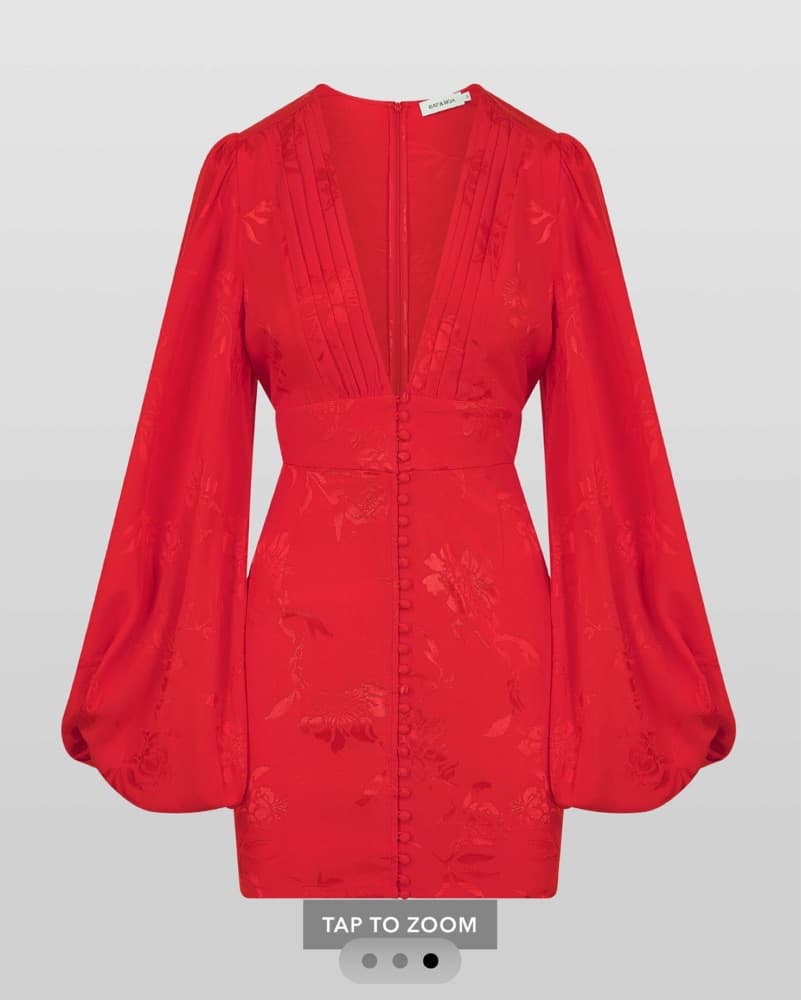 Rat & Boa Red Floral Midi Dress - Image 3