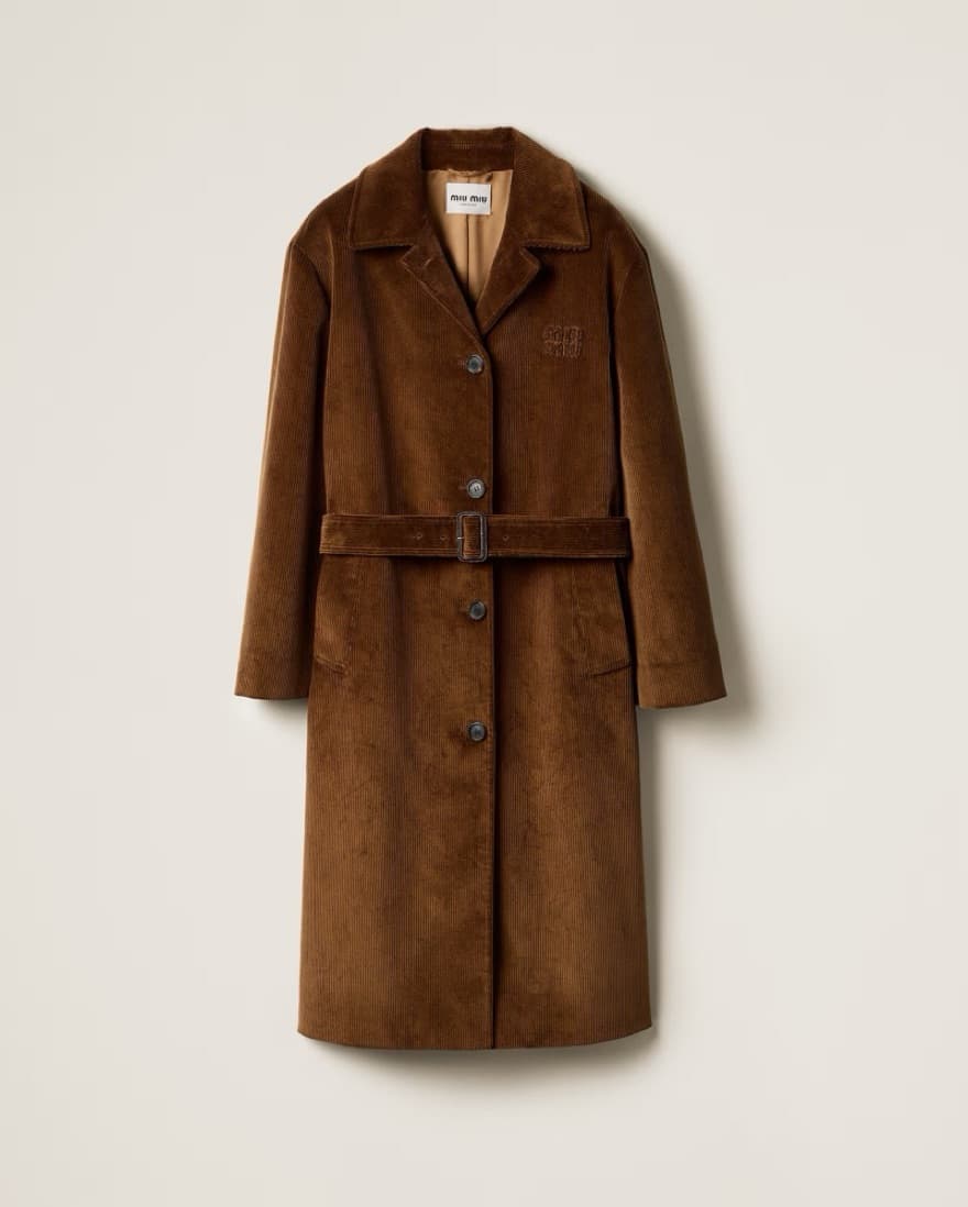 Miu Miu Single-Breasted Corduroy Coat - Image 2