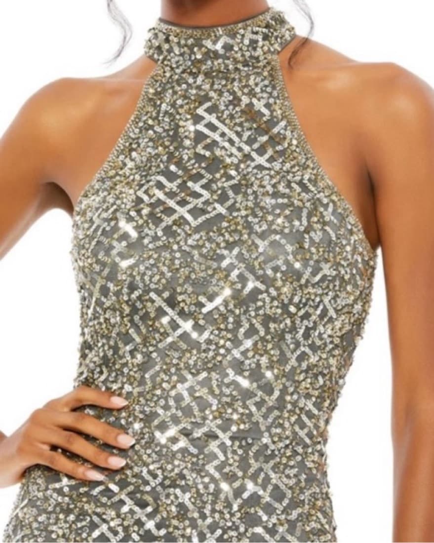 Mac Duggal: Platinum Sequin/Beaded Gown - Image 2
