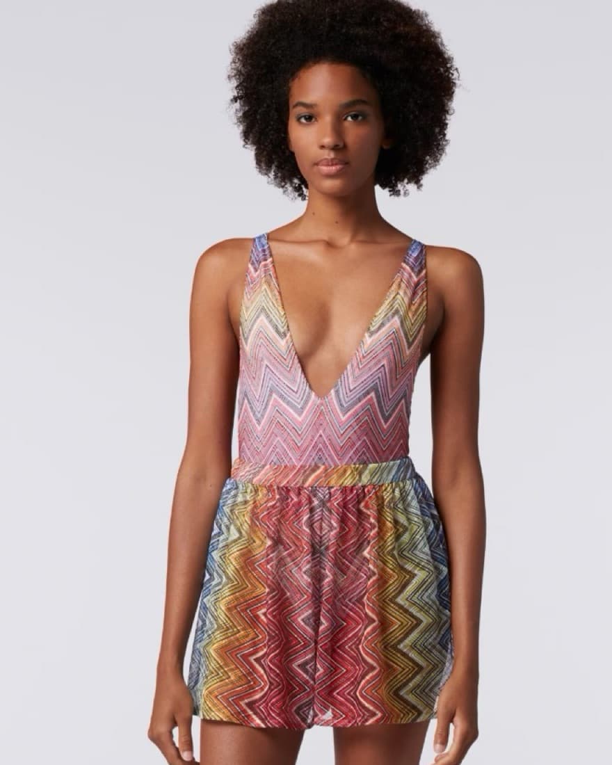 Missoni Elasticized Knit Zigzag Shorts  - Image 1