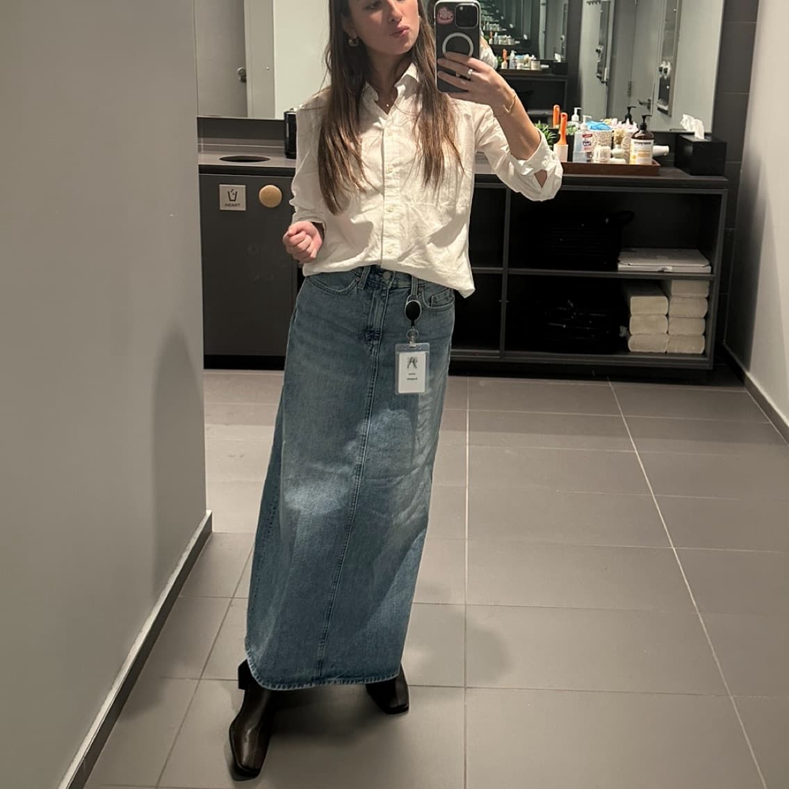 Denim Forum Maxi Skirt  - Image 2