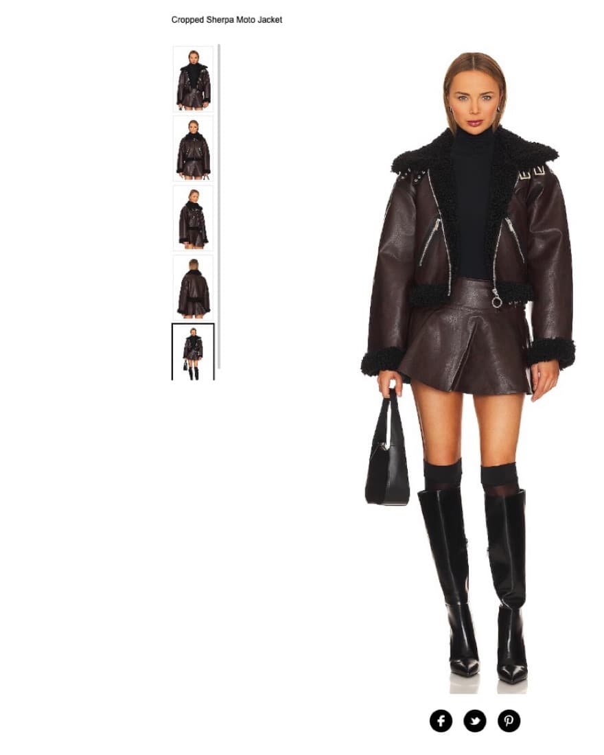 Cropped Sherpa Moto Jacket  - Image 1