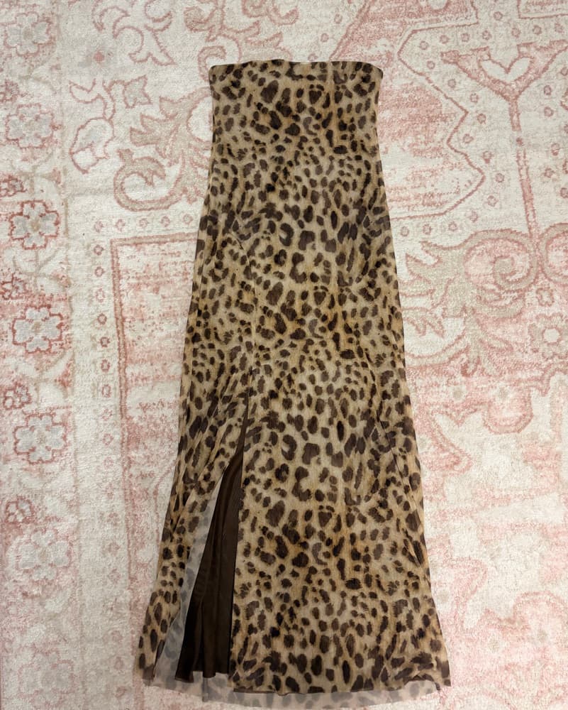 Leopard Print Zara Bandeau Slit Dress - Image 3