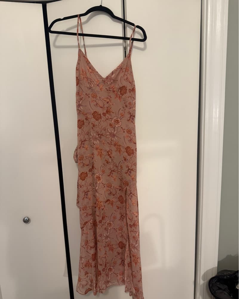 Floral Maxi Dress with Tie Waist - Image 1