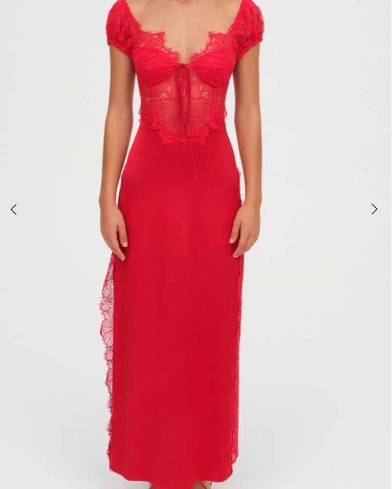 V-Day Special Red Lace Maxi Dress - Image 1