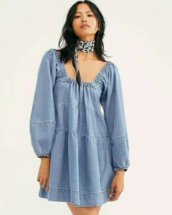 Babydoll Denim Dress - Image 1
