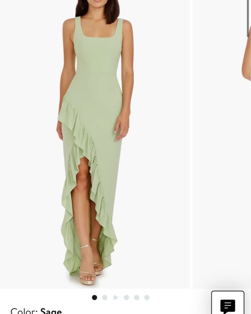 Charlene Ruffle Gown - sage  - Image 1