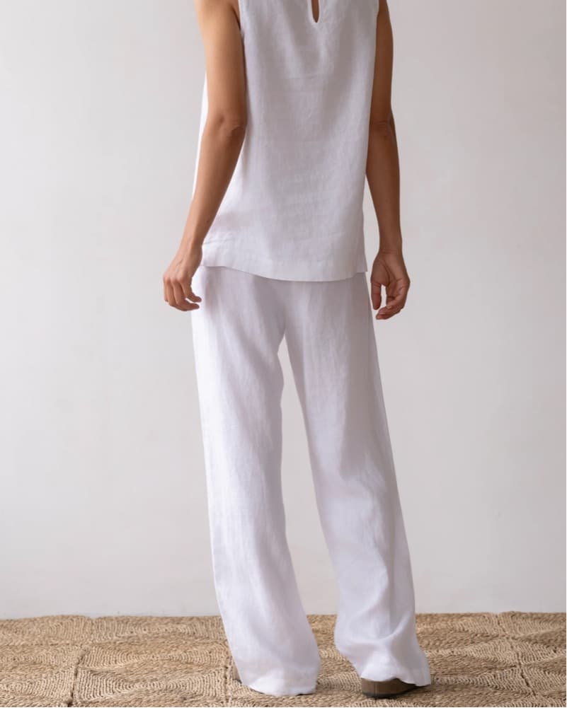 Elegant White Linen Pants - Image 2