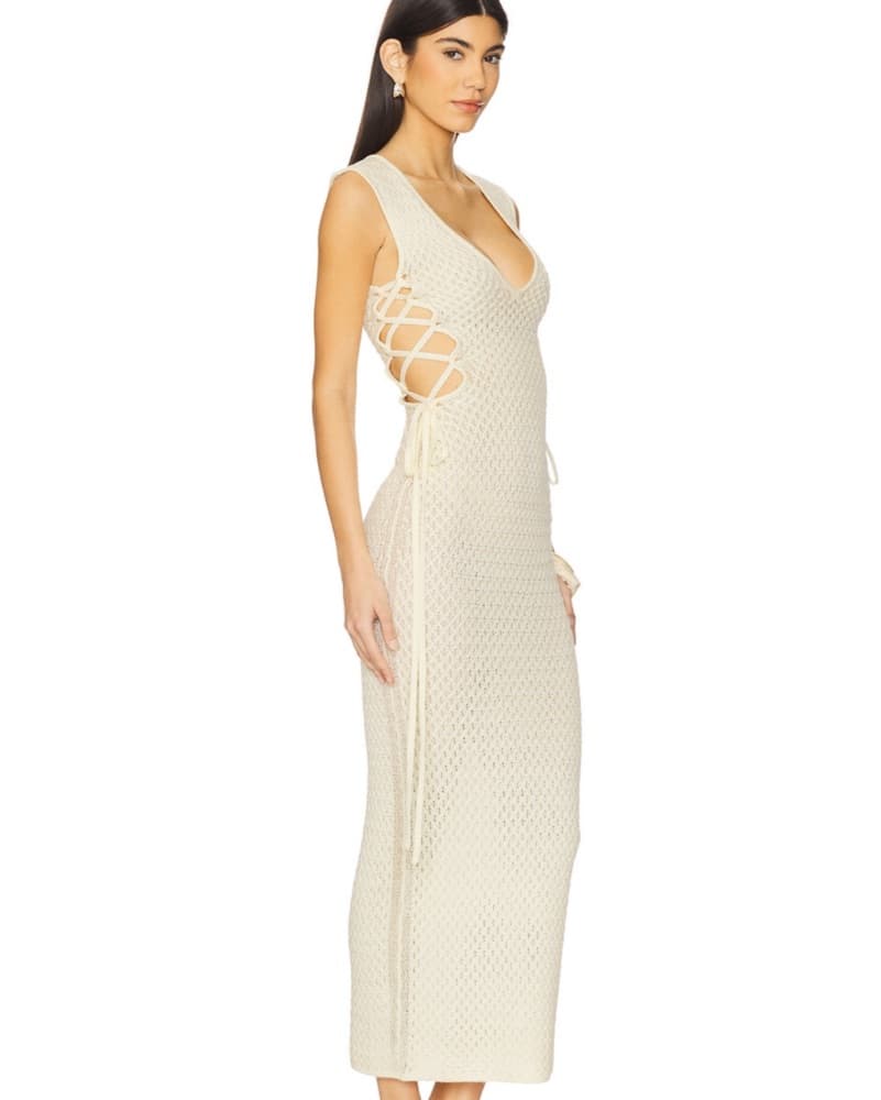 Michael Costello Kyle Maxi Dress- Ivory - Image 2