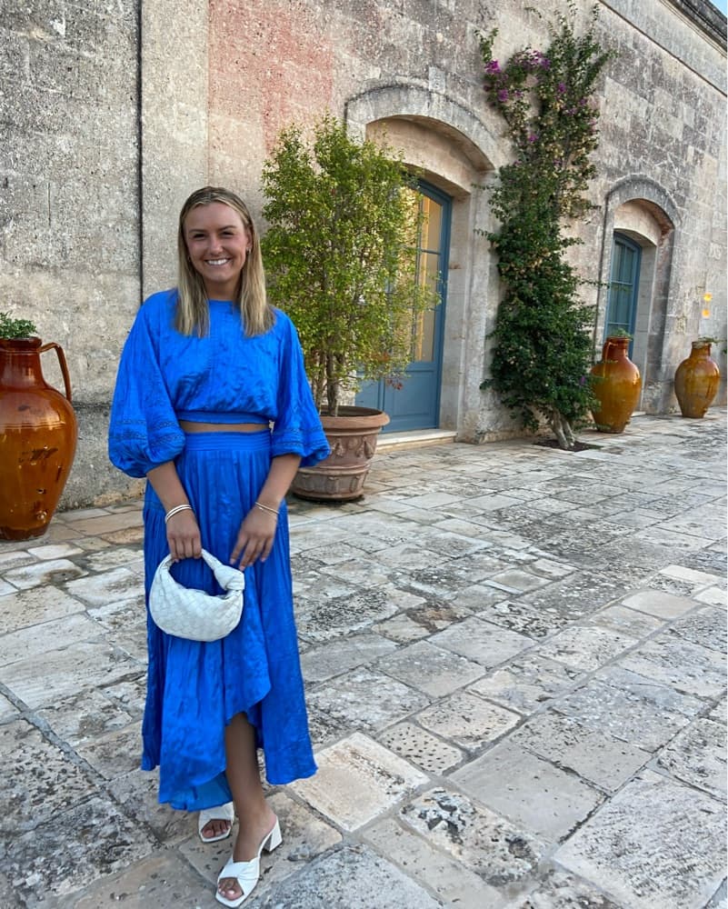 Vibrant Blue Maxi Skirt Set  - Image 1
