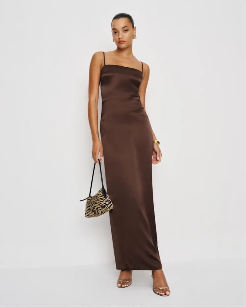 Sleek Satin Maxi Dress - Image 1