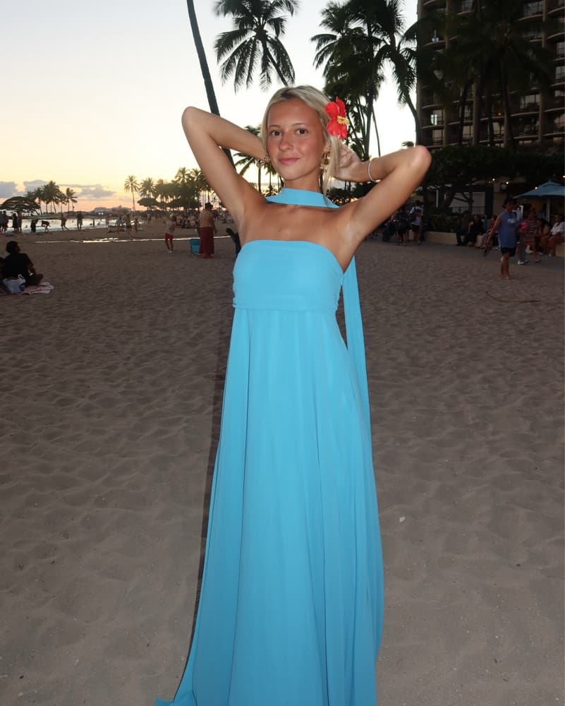 Coco Lillys Cooper Scarf Gown Blue - Image 4