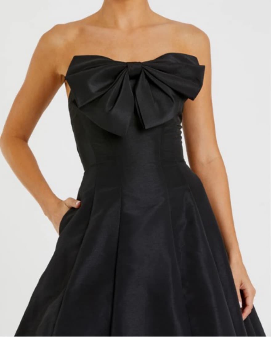 Mac Duggal Tea Length Bow Detail Dress - Image 4
