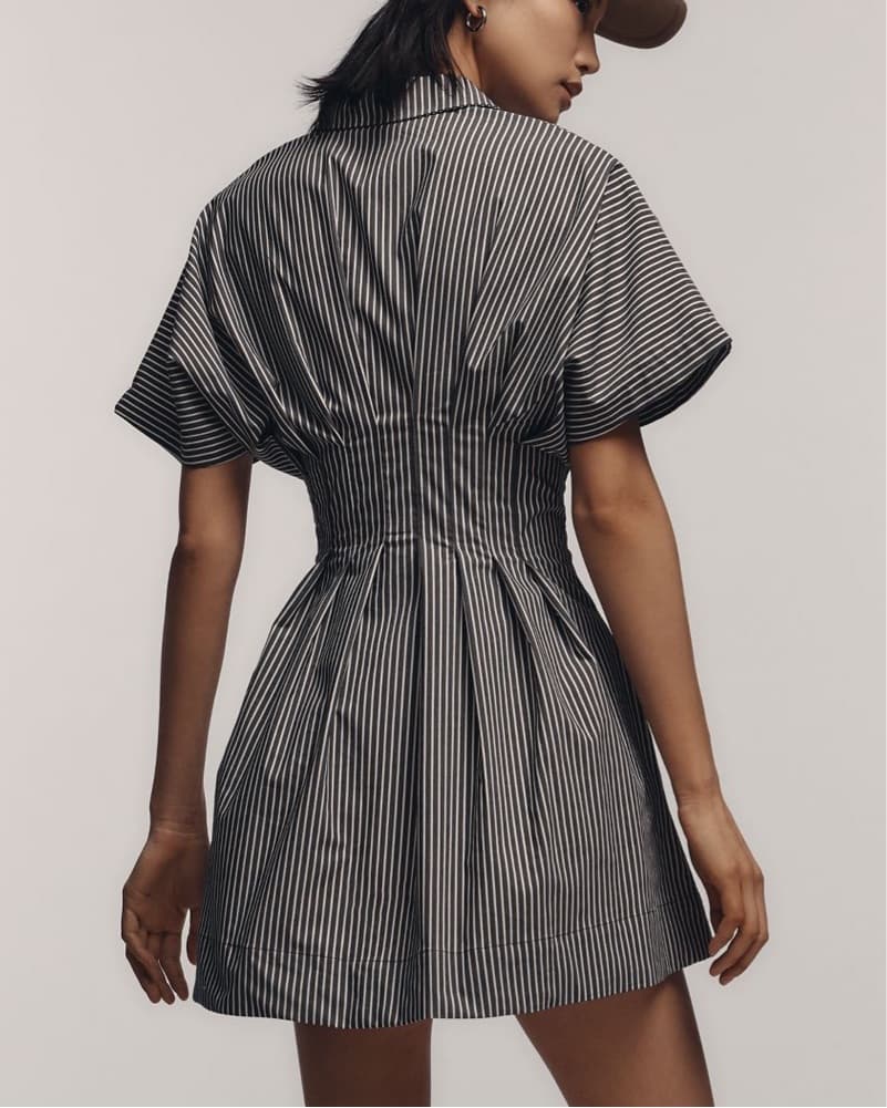Pleated Striped Mini Dress  - Image 5