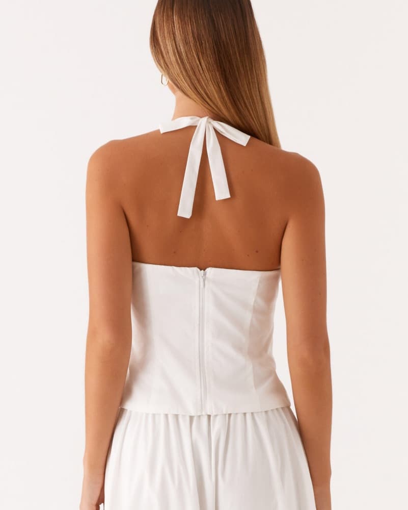 Bustier Halter Top - White - Image 2