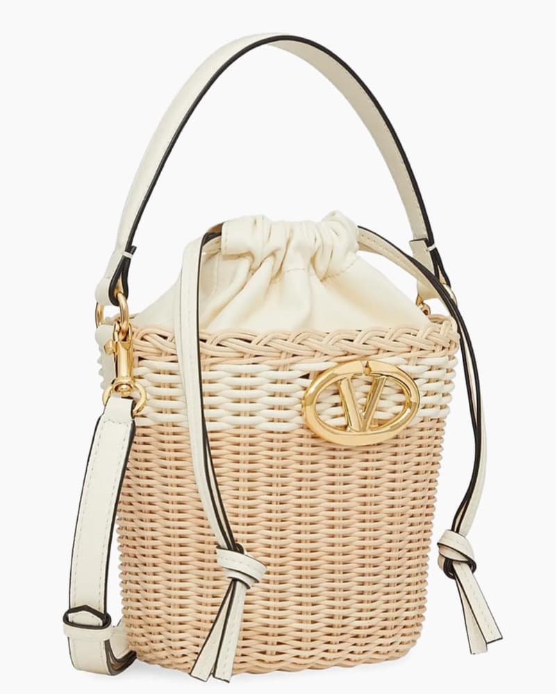 VALENTINO LOGO WICKER BUCKET BAG - Image 2