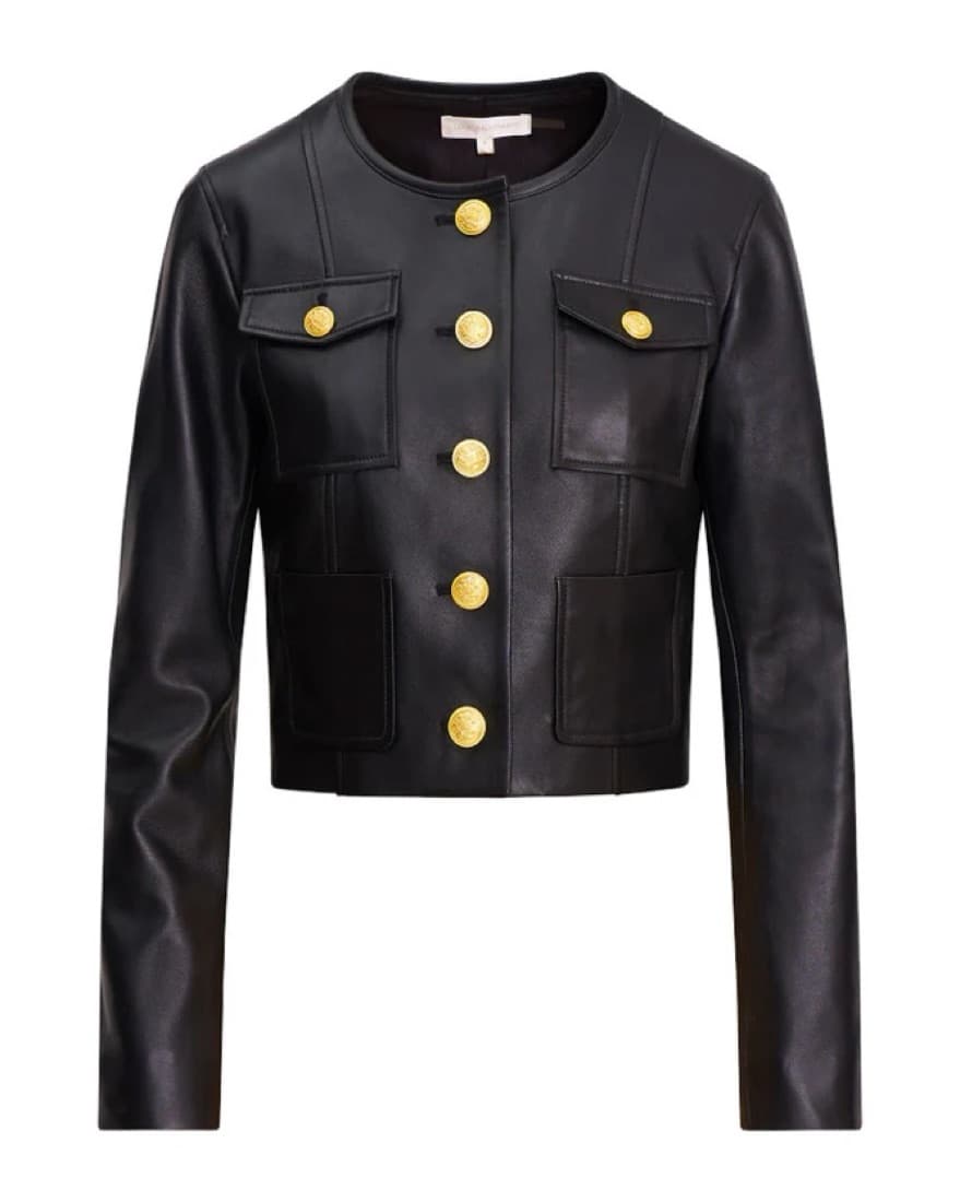 LoveShackFancy Xander Leather Jacket - Image 3