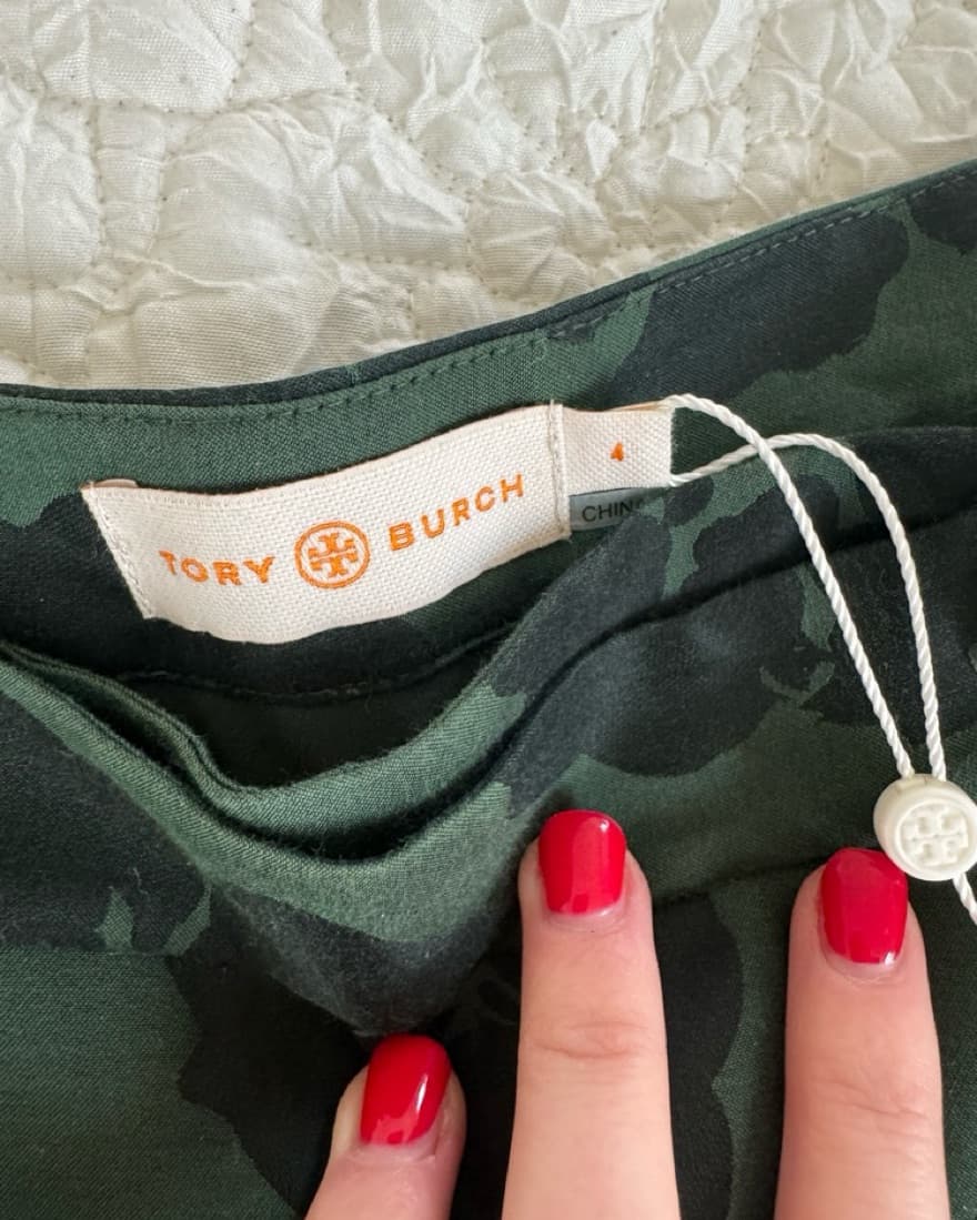 Tory Burch Green Floral Skirt - Image 4
