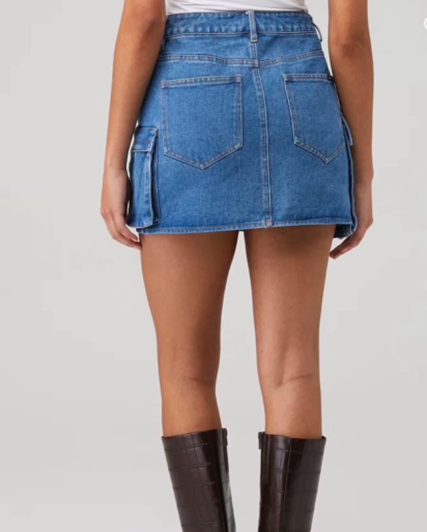 Zerah Jean Cargo Skirt Bardot - Image 4