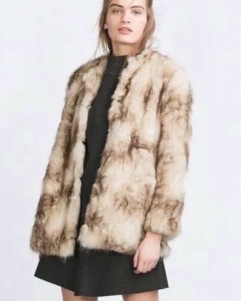 Women's Faux Fur Coat - Brown ZARA - Image 1