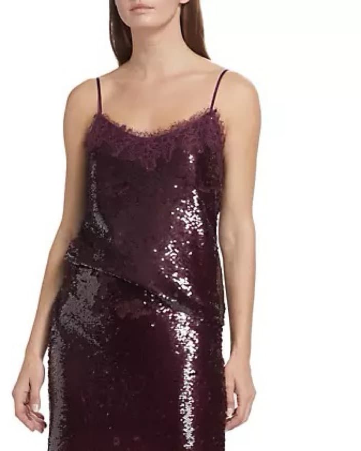 Jonathan Simkhai Burgundy Sequin Tank - Image 3