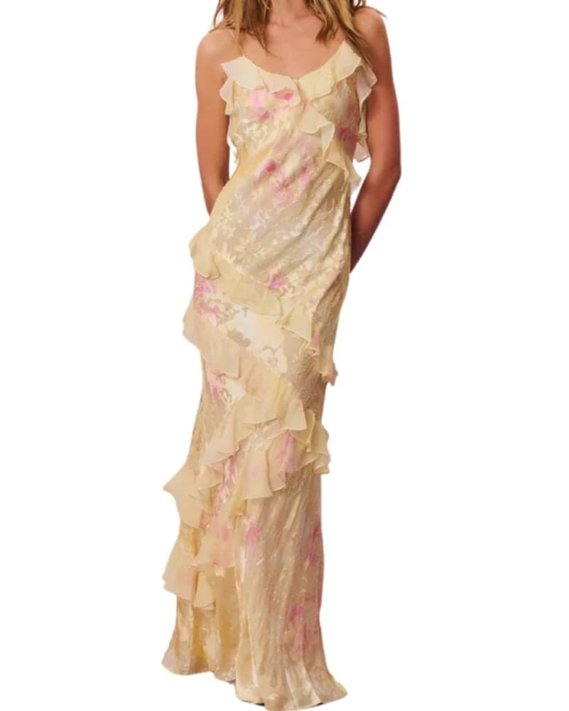 LoveShackFancy Rialto Dress In Melon - Image 1