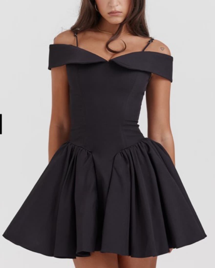 House Of CB Black Off The Shoulder Mini  - Image 1