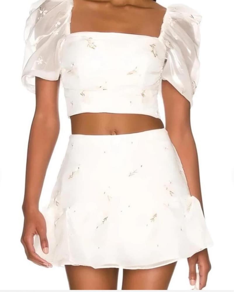 Amanda Uprichard Floral Satin Mini Set - Image 1
