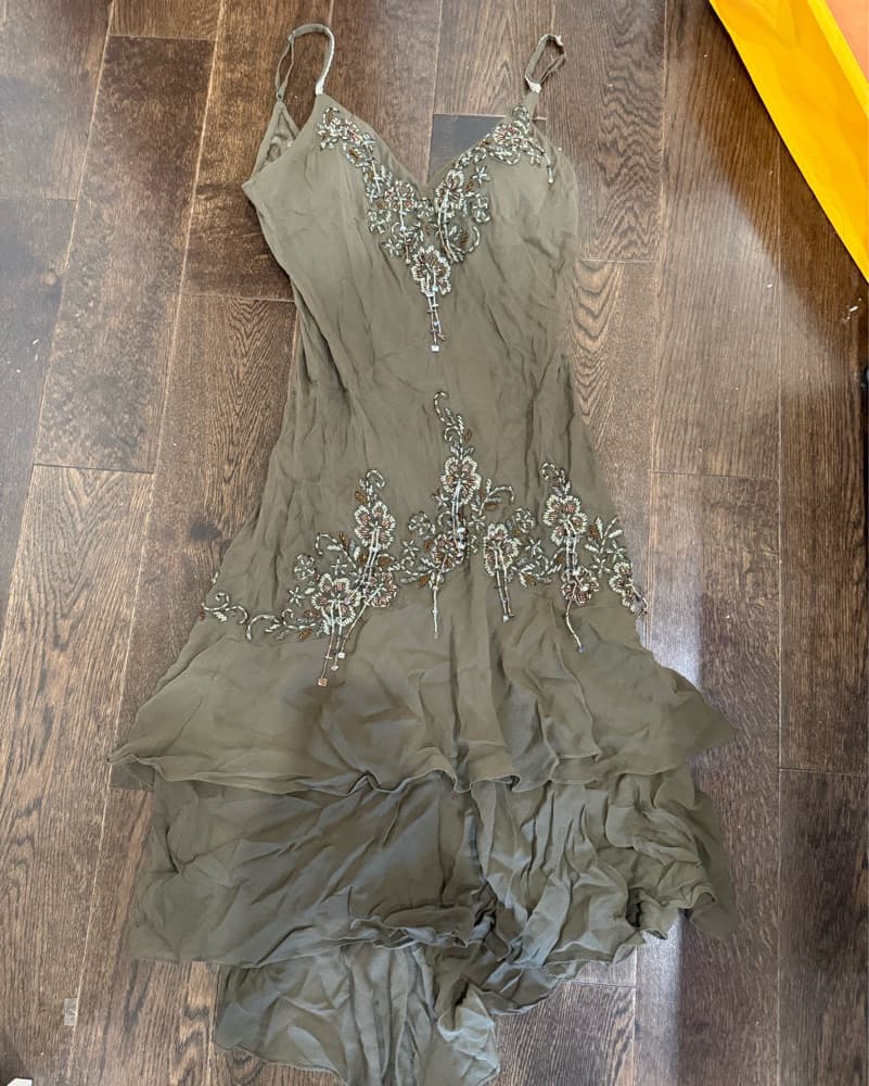 Vintage Sue Wong 100% Silk Beaded Dress - Image 2