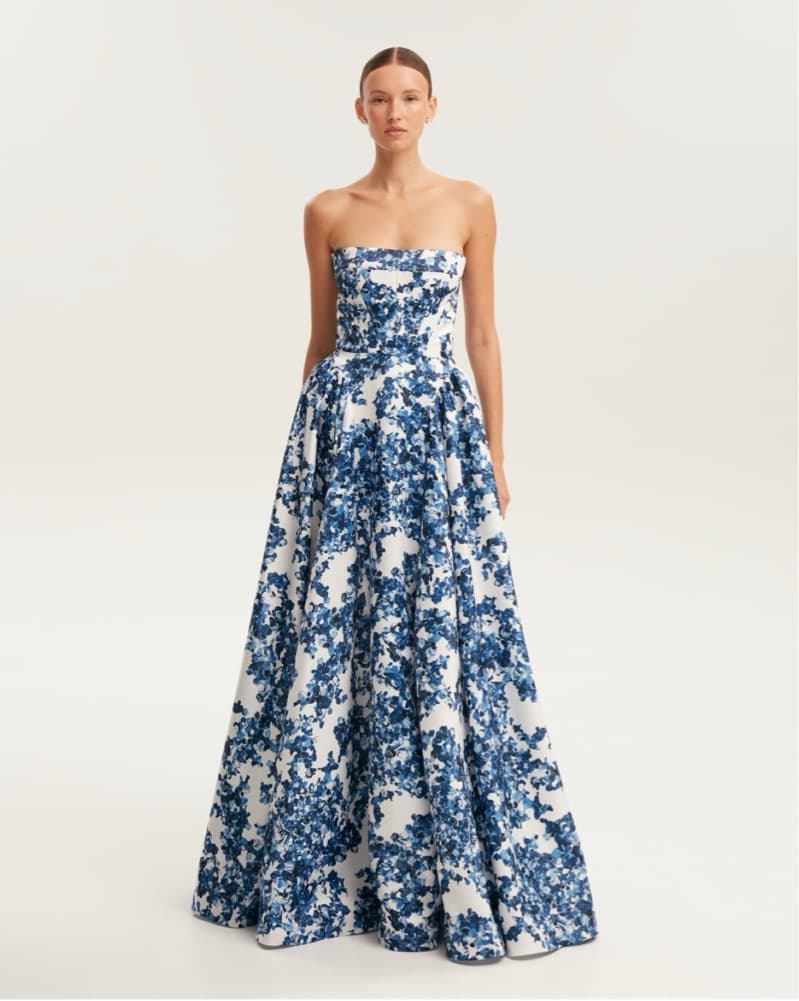 Milla blue hydrangea corset dress - Image 2