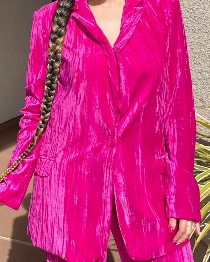 Nasty Gal Vibrant Velvet Blazer Dress - Image 1