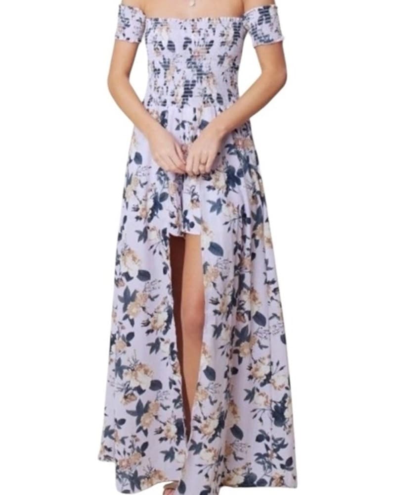 Floral off-the-shoulder High-low Romper - Image 1