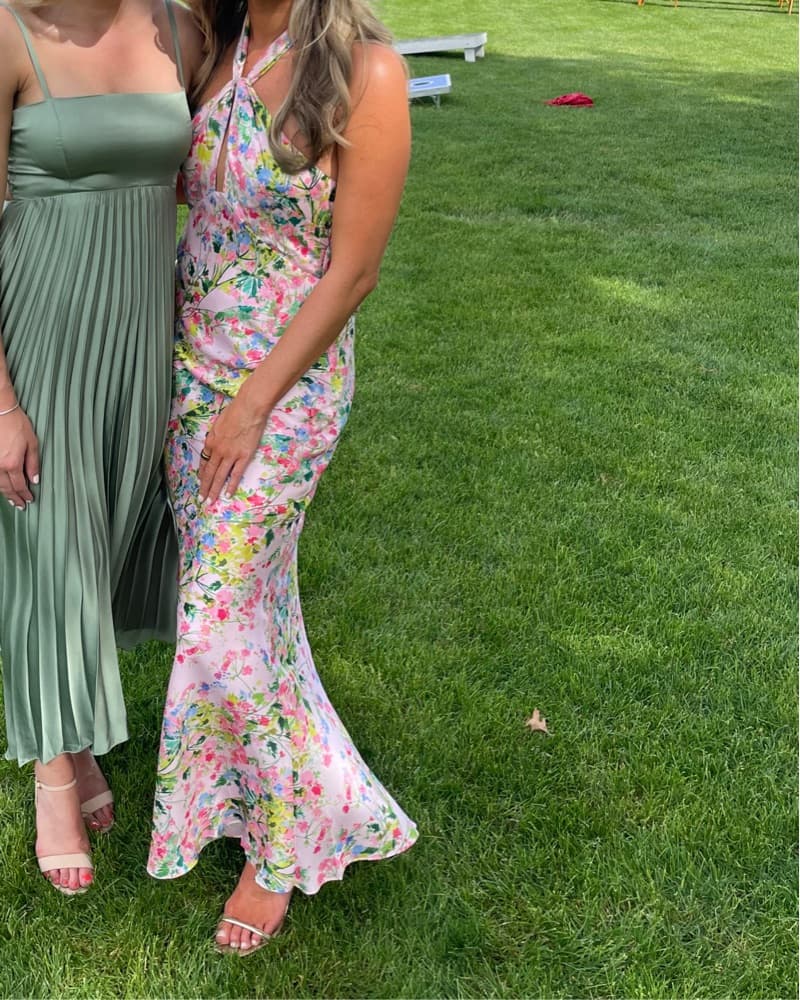Monique Lhuillier Satin Halter Gown - Image 1