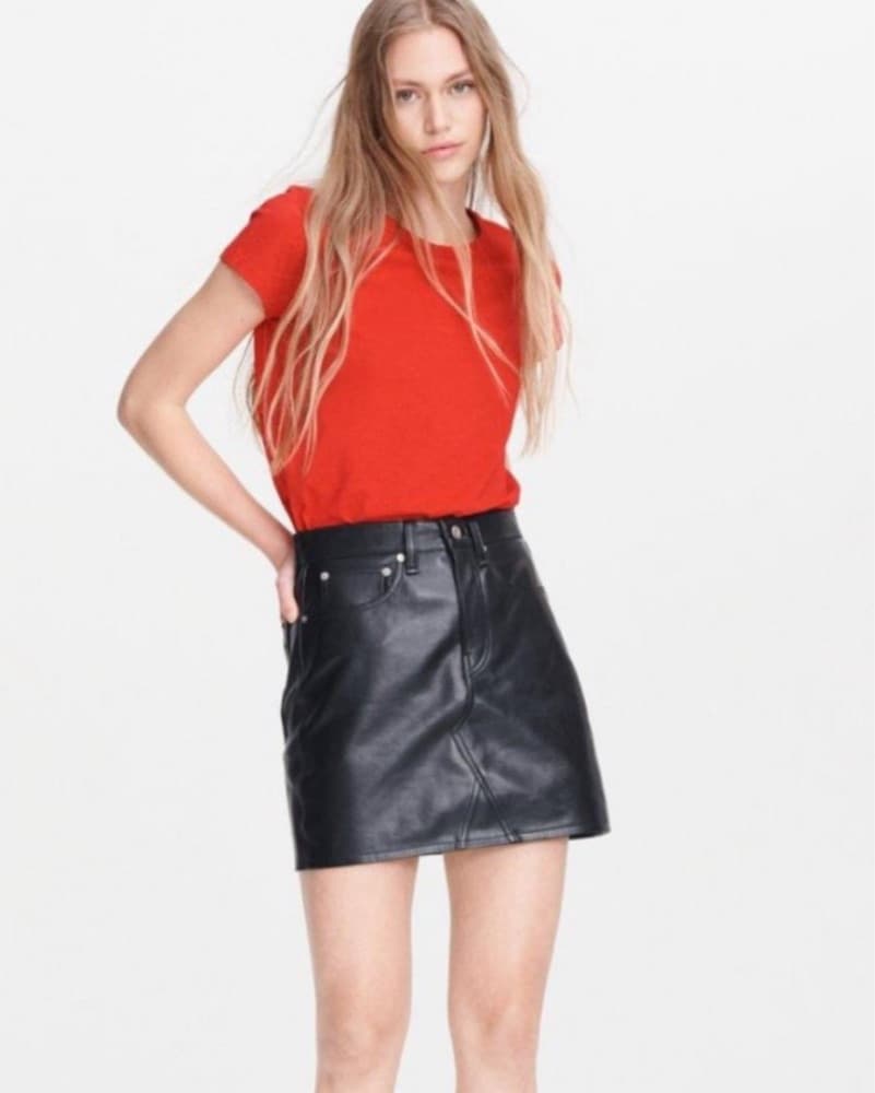 Rag & Bone Lambskin Leather Mini Skirt  - Image 1