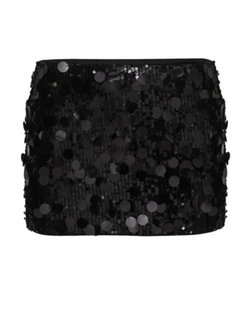 Black Sequin Mini Skirt - Princess Polly - Image 2