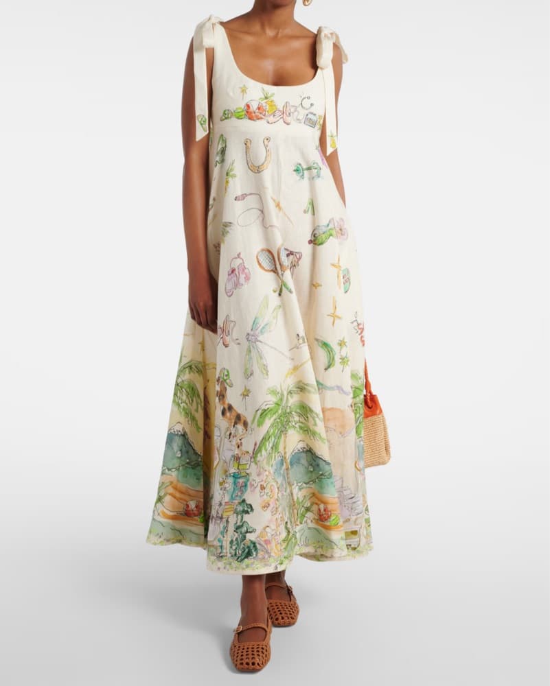 ALÉMAIS Anouk printed linen midi dress - Image 2