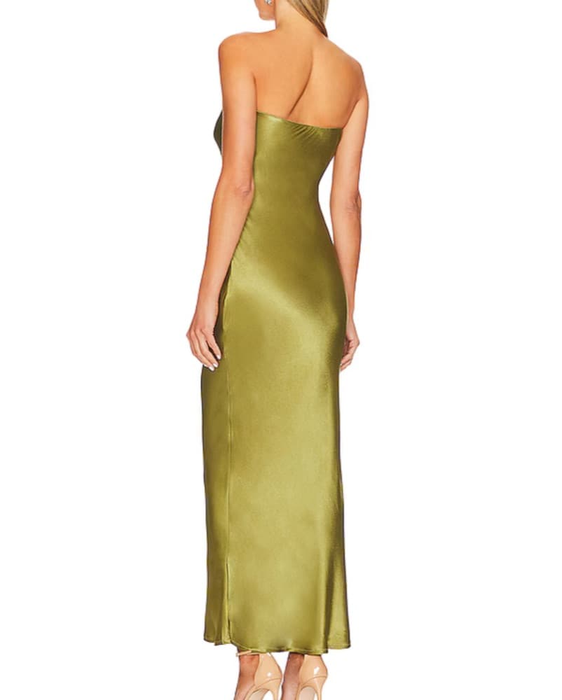  Angel Strapless Satin Midi Dress SND - Image 2