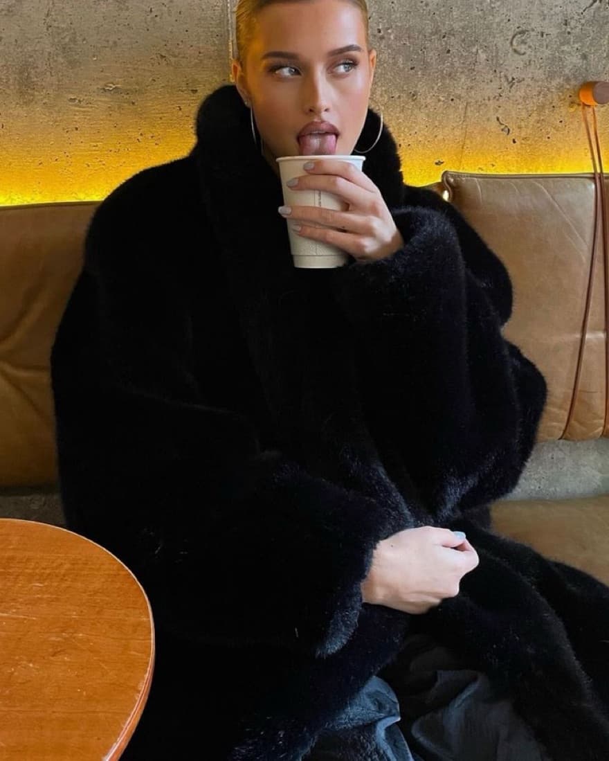 Apparis Black Fur Fuzzy Coat Jacket  - Image 3