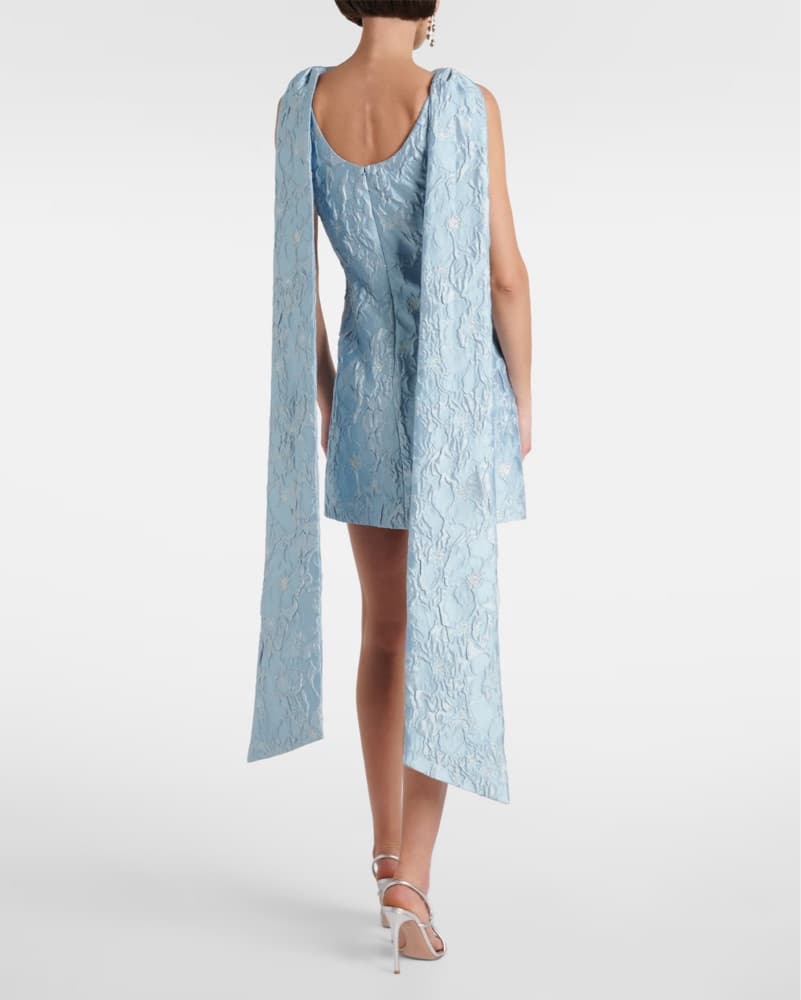 Markarian Light Blue Brocade Mini Dress - Image 2